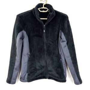 Eastern Mountain Sports Black high pile full zip fleece polartec jacket Small
